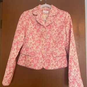 LOFT Pink and Cream Floral Blazer